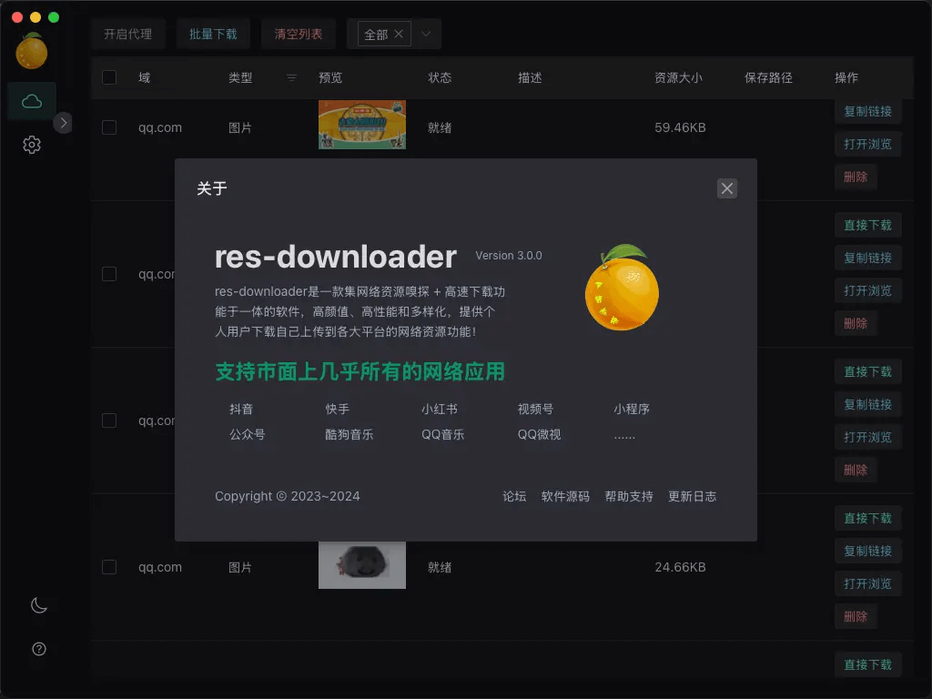 res-downloader软件界面
